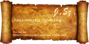 Jaszovszky Szabina névjegykártya